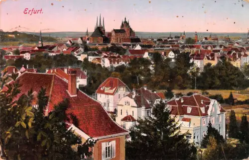 Erfurt Panorama Ansicht Dom Postkarte AK 1914