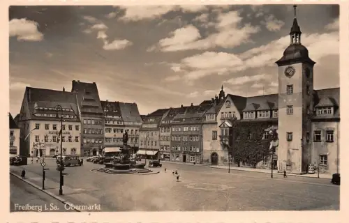 Freiberg i. Sa. Obermarkt Postkarte AK