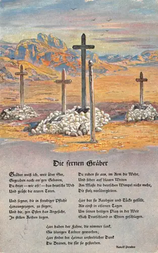 Kolonialkriegerdank Deutsche Soldatengräber in Südwestafrika Patriotika AK 1915