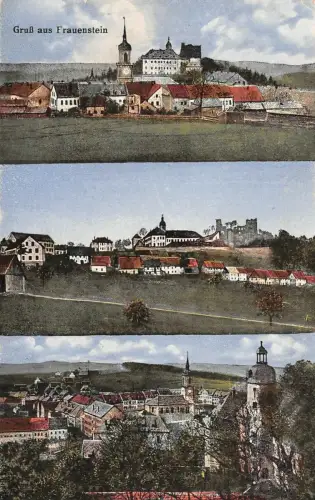 Gruß aus Frauenstein Ansicht Kirche Postkarte AK 1927