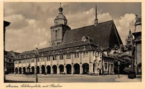 Dessau Schlossplatz Postkarte AK 1939