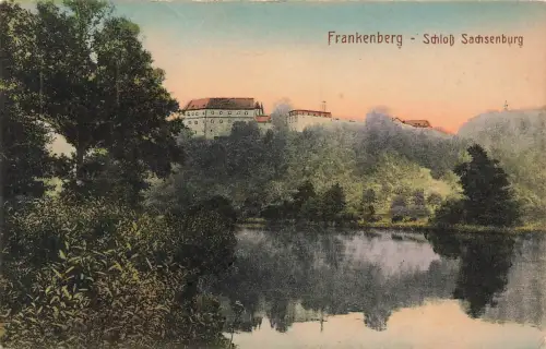 AK Frankenberg Schloss Sachsenburg 1922 Sachsen gelaufen