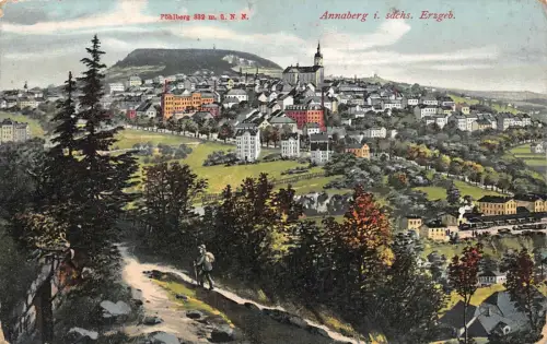 Annaberg i. sächs. Erzgeb. Pöhlberg Postkarte AK