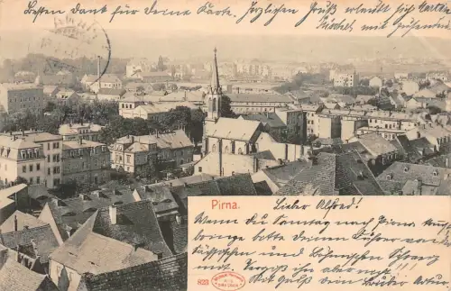 Pirna Ansicht Kirche Postkarte AK 1903