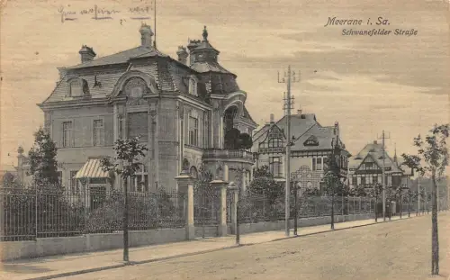 Meerane i. Sa. Schwanefelder Straße Postkarte 1914