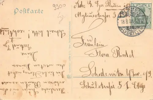 Plauen i. V. Ansicht Postkarte AK 1908