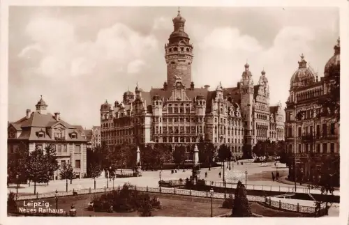 Leipzig Neues Rathaus Postkarte AK 1939