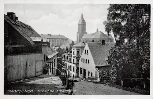Annaberg i/Erzgeb. Blick auf die St. Annenkirche Postkarte AK 1941