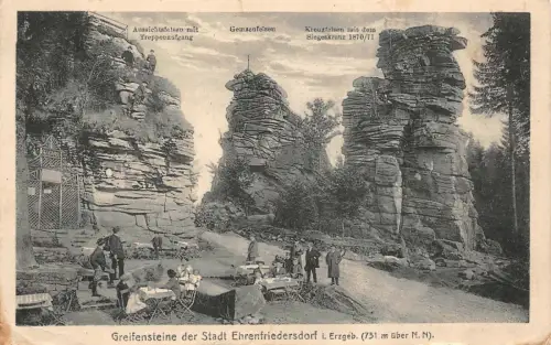 Greifensteine der Stadt Ehrenfriedersdorf Erzgebirge Sachsen Postkarte AK