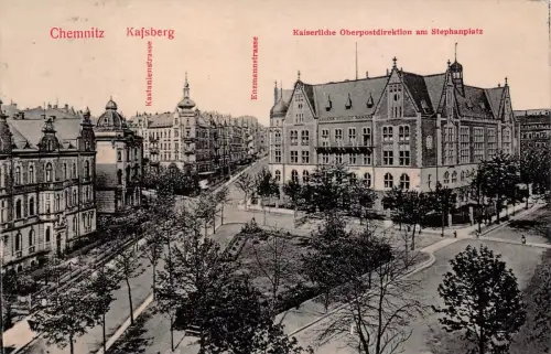 Chemnitz Sachsen Kastanienstr., Enzmannstrasse Postkarte 1907