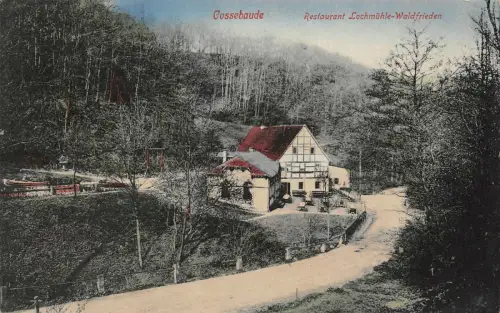 Cossebaude Restaurant Lochmühle-Waldfrieden Postkarte AK