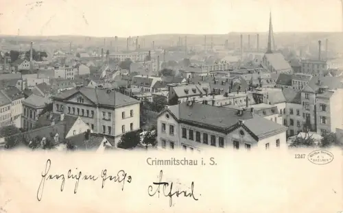 Stadtansicht von Crimmitschau Sachsen Postkarte AK 1903