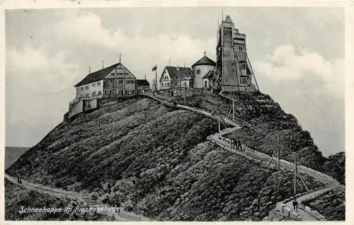 Schneekoppe im Riesengebirge Postkarte AK 1934