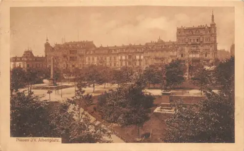 Plauen i/V. Albertplatz Postkarte AK 1913