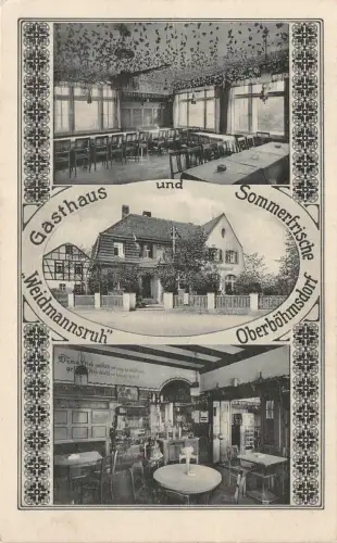 Gasthaus und Sommerfrische "Weidmannsruh" Oberböhmsdorf Postkarte AK 1930
