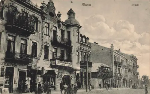Am Markt mit Apotheke in Mlawa Mława Polen Postkarte AK 1915