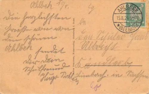 Seebad Ahlbeck Strandleben Postkarte AK 1924