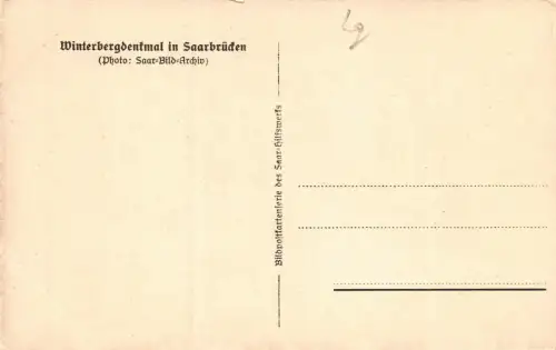 Winterbergdenkmal in Saarbrücken Postkarte AK