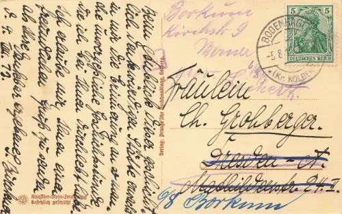 Nettelbeck's Grabstätte in Kolberg Pommern Steindruck Postkarte AK 1913