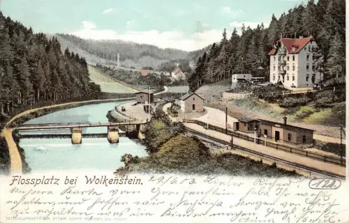 Flossplatz bei Wolkenstein Ansicht Postkarte AK 1903