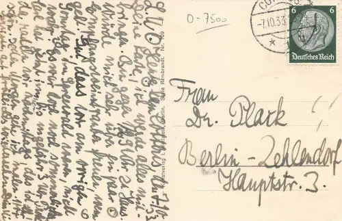 Cottbus Stadttheater Postkarte 1933