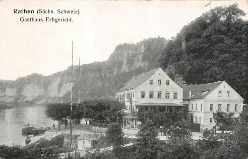 Gasthaus Erbgericht in Rathen Sächsische Schweiz Sachsen Postkarte AK