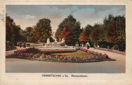 Bismarckhain in Crimmitschau Sachsen Postkarte AK 1920