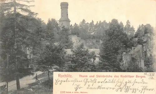 Rochlitz Thurm und Steinbrücke des Rochlitzer Berges Postkarte AK 1902