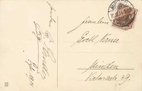 Die herzlichsten Neujahresgrüße mit Adler Patriotika Postkarte AK 1914