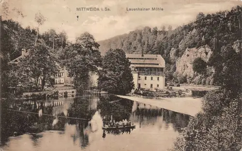 Lauenhainer Mühle in Mittweida Sachsen Postkarte AK 1915