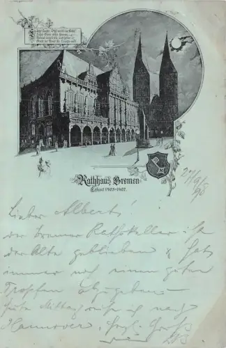 Rathhaus Bremen Erbaut 1405-1407 Postkarte AK 1898