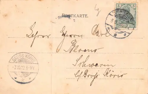 Gruss vom Körnergrabe in Wöbbelin Postkarte AK 1902