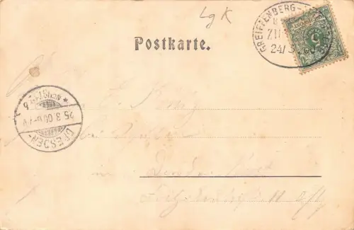 Gruss aus Hernsdorf (Świeradów-Zdrój) Blick Hernsdorfer Berg Schlesien AK 1900