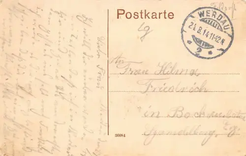 Werdau Reichenbacher-Straße Feldpostkarte 1914