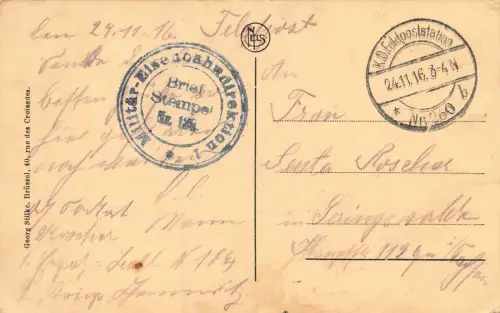 CAMBRAI La Gare AK gelaufen 1916 Feldpost Militär-Eisenbahndirektion 1