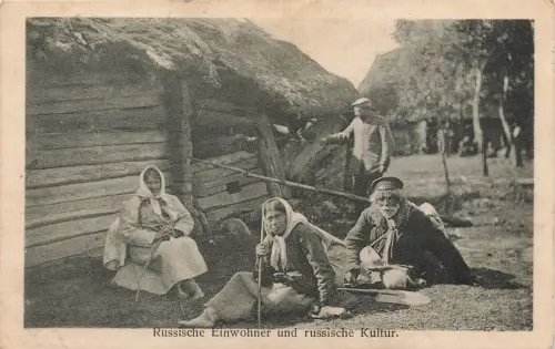Russische Einwohner und russische Kultur Postkarte AK 1917