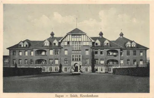 Sagan Städt. Krankenhaus Postkarte 1930