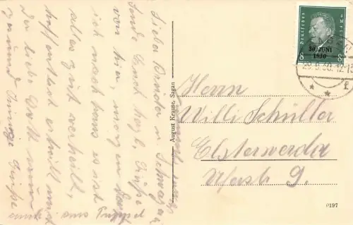 Sagan Städt. Krankenhaus Postkarte 1930