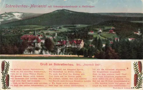 Schneegrubenbaude und Reifträger Schreiberhau-Mariental Schlesien AK 1932