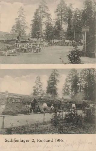 Ansicht Sachsenlager 2 Kurland Ostpreussen Patriotika Postkarte AK 1916