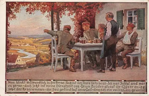 Paul Hey Soldatenliederpostkarte Nr. 6 Unsere Feldgrauen Ferne Künstler AK