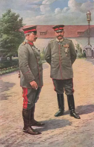 AK 1.WK Kaiser Wilhelm II. und Hindenburg im Schloss zu Posen