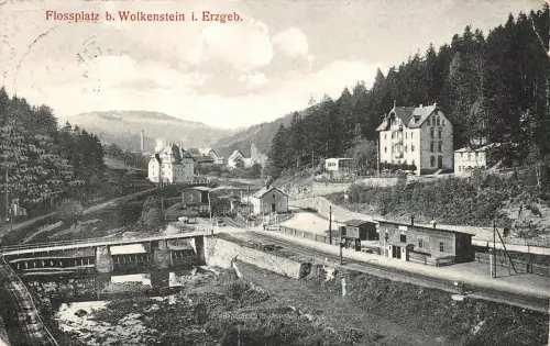 Flossplatz b. Wolkenstein i. Erzgeb. Postkarte AK 1939
