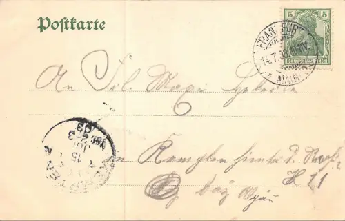 Hauptbahnhof mit Straßenbahn in Frankfurt am Main Hessen Postkarte AK 1903