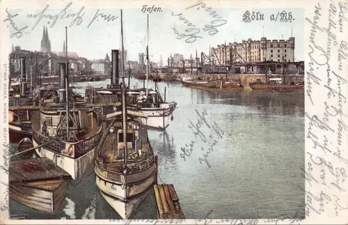 Köln a/Rh. Hafen Postkarte AK 1902