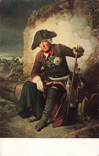AK 1.WK Friedrich der Große nach der Schlacht bei Kolin ungelaufen Patriotika