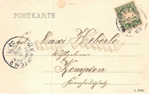 Stadtansicht von Weissenhorn Bayern Postkarte AK 1903