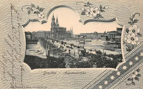 Dresden Augustusbrücke Postkarte 1902