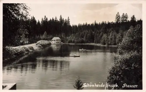 Stausee in Schönheide Erzgebirge Sachsen Postkarte AK