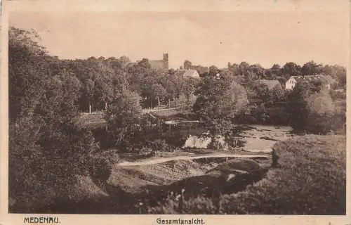 Gesamtansicht von Medenau Logwino Ostpreussen Postkarte AK 1922